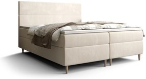 Pat matrimonial Boxspring 180 cm Flu Comfort (bej deschis) (cu saltea și sp. depozitare). 1055941