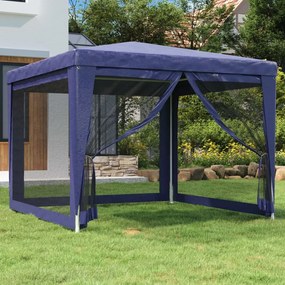 319227 vidaXL Cort de petrecere cu 4 pereți din plasă, albastru, 3x3 m, HDPE