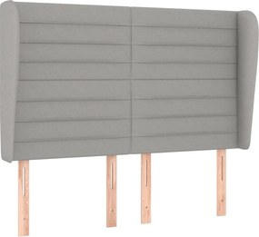 vidaXL Tăblie de pat cu aripioare gri deschis 147x23x118/128 cm textil