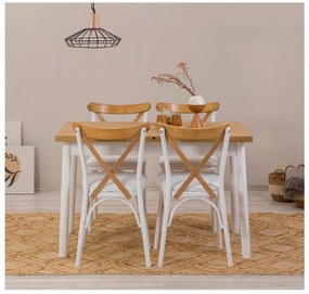 Set mobilier sufragerie Duvasa 25 (alb) (pentru 4 persoane). 1093810