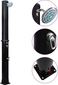 vidaXL Duș solar de exterior cu cap de duș și robinet, 40 L