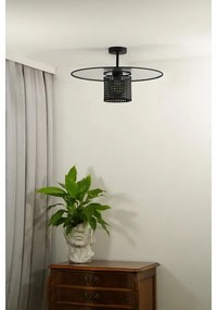 Lustră aplicată TOKYO Duolla RATTAN 1xE27/15W/230V d. 50 cm negru/argintiu