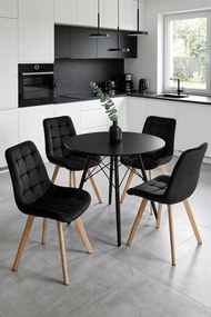Scaun de masa SORIA VELVET, neagra