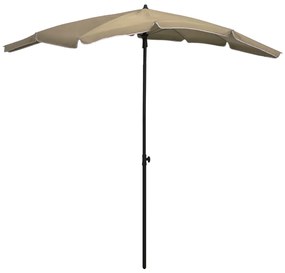 Umbrela de gradina cu stalp, gri taupe, 200x130 cm