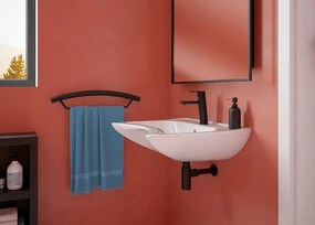 Bara de sustinere, cu suport prosop, 2 in 1, negru, montare pe perete Deante Vital Negru