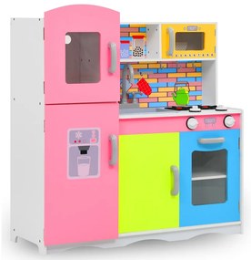 vidaXL Bucătărie de jucărie pentru copii, multicolor, 80x30x85 cm, MDF