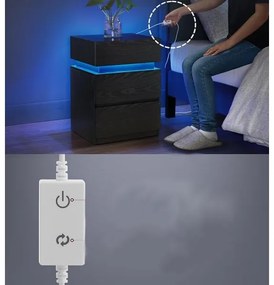 Noptieră SMARTIE cu iluminare, negru