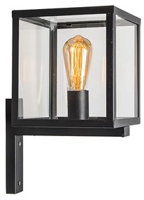 Lampă de perete exterioară pătrată industrială neagră IP23 - Rotterdam