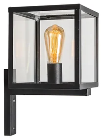 Lampă de perete exterioară pătrată industrială neagră IP23 - Rotterdam