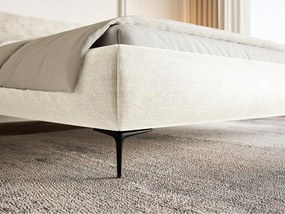 Pat matrimonial 180 cm Rirri 180B (cu somieră) (crem + negru). 1099831