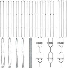 vidaXL Stâlp de gard. Argintiu 50 x 1,5 m (plasă de 13 mm) Oțel