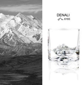 Set pahare pentru whisky LIITON L60400 Denali, Cristal, 230 ml, 2 buc, Fund 3D cu varf Denali, Transparent