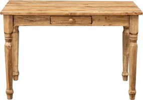 Masa fixa, L120 80 H80 cm, cu sertar, lemn masiv natur antic