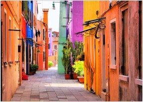 Tablou - Casa colorată în Burano, Veneția (70x50 cm)