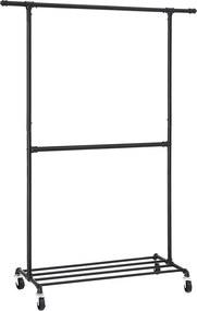 Regal de haine multifunctional negru pe roti RALVO