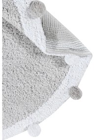 Covor pentru copii gri deschis lavabil/țesut manual din bumbac ø120 cm Bubbly – Lorena Canals