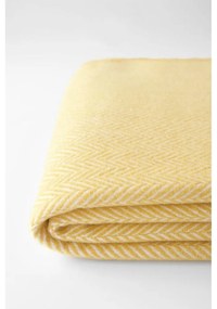 Pled din amestec de bumbac Euromant Skyline, 140 x 180 cm, galben