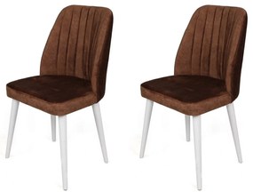 Set de scaune de sufragerie Alfa Brown and White,2 buc.