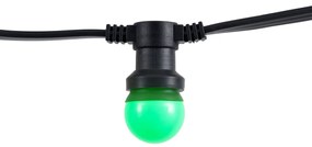 Ghirlandă luminoasă neagră conectabilă cu ștecher 6m incl. E27 Multicolor 10 lumini IP54 - Lubber