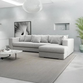 Colțar extensibil dumonde cu ladă de depozitare si sezut confortabil din spuma high-density, Gloria Euphoria Dove II 320x183 cm