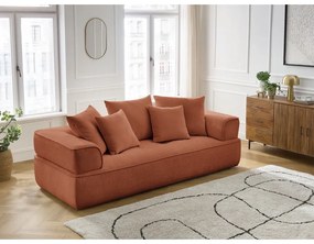 Canapea teracotă cu tapițerie din chenille 237 cm Whesley – Bobochic Paris