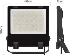 Proiector LED AVENO LED/300W/230V 4000K 48000 lm IP66 negru