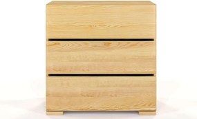 Comodă lemn masiv TerraCraft Pin 3 Sertare, 80 × 45 × 81 cm - Natural
