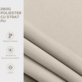 Outsunny Copertina pentru soare cu brate si actionare manuala, din aluminiu si poliester pentru exterior, 200x250 cm, alb crem | AOSOM Romania