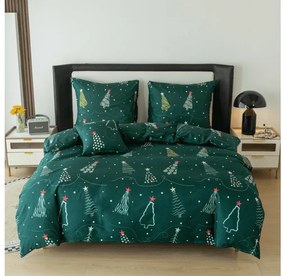 Lenjerie de pat din microfibra CHRISTMAS DRIFT verde Dimensiune lenjerie de pat: 2 buc 70 x 90 cm | 200 x 220 cm