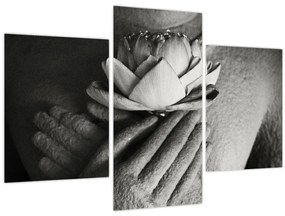 Tablou - Lotus în mâinile lui Buddha (90x60 cm)