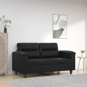 Canapea cu 2 locuri, negru, 120 cm, piele ecologica Negru, 150 x 77 x 80 cm