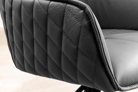 Set 2 scaune Pivotante, Piele Naturala Neagra, Euphoria