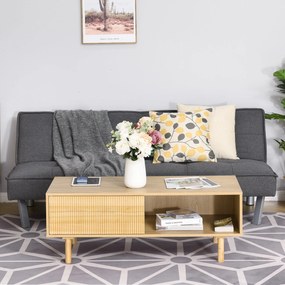 HOMCOM Masa de sufragerie pentru cafea, Stil nordic, cu Usa si Compartiment deschis, Culoare Lemn, 110x50x41.5cm
