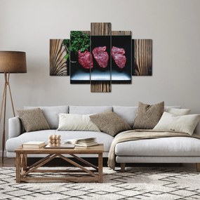 Tablou cu carne pe farfurie (150x105 cm)