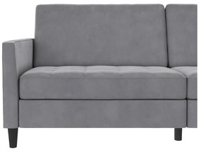 Canapea gri deschis cu tapițerie din catifea 207 cm Presley – Støraa