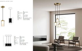 Pendul LED dimabil design modern decorativ Luxury auriu