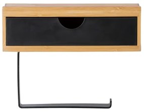 WENKO 24754100 - Suport pentru hârtie igienică BAMBUSA 18,5x14 cm maro/negru