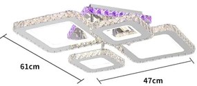 Lustra LED Cu Telecomanda, Elit's Cristal, Cromat , 140W, RGB,