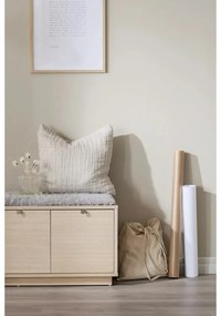 Pantofar gri/în culoare naturală cu bancă cu aspect de lemn de stejar Confetti – Rowico