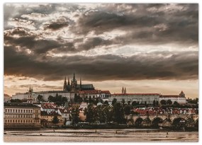 Tablou pe sticlă - Praga înnorită (70x50 cm)