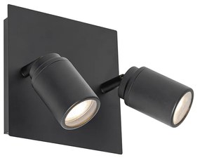 Spotlight inteligent pentru baie negru pătrat IP44 inclusiv 2 Wifi GU10 - Ducha