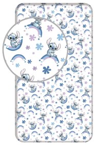 Disney Lilo și Stitch Rainbow cearșaf cu elastic 90x200 cm