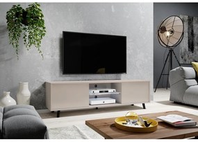 Dulap TV Leiros (cu iluminat) (gri bej + negru). 1099422