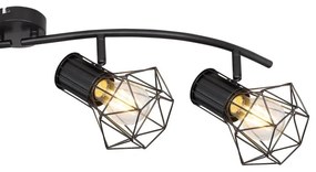 Lustra cu 4 spoturi directionabile design industrial PRISKA negru