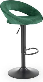 Scaun bar H102, verde inchis/negru, stofa catifelata/otel, 53x48x100 c