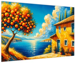 Tablou - Casă cu portocale II. (90x60 cm)