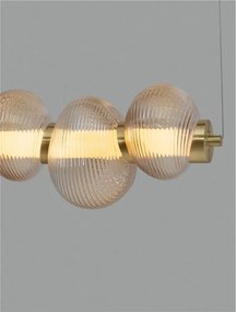 Lustra suspendata LED design modern Leda auriu