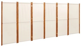 319186 vidaXL Paravan de cameră cu 6 panouri, alb crem, 420x180 cm