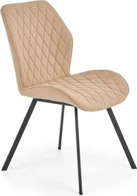 Scaun K360 bej/negru, stofa clasica/metal, 51x64x90 cm