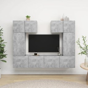 vidaXL Set de dulapuri TV, 6 piese, gri beton, lemn prelucrat